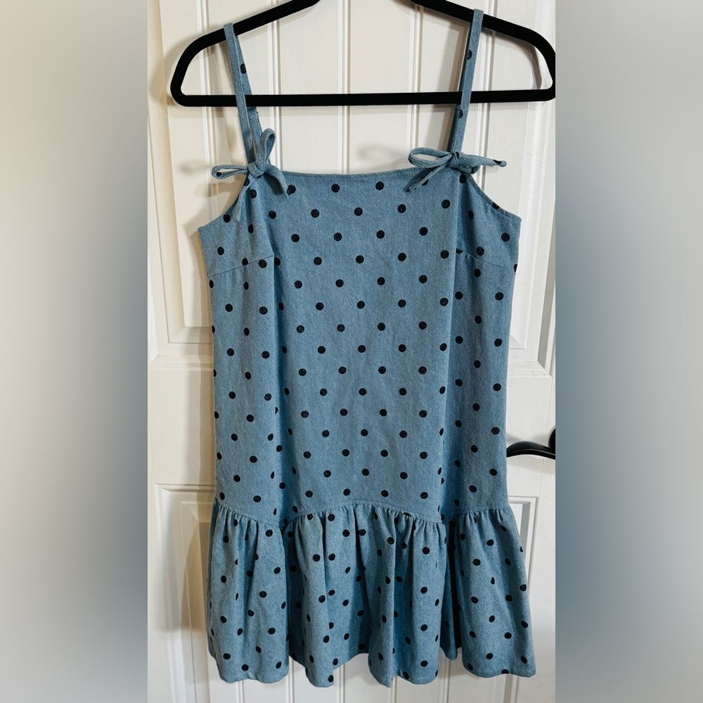 Avec Les Filles Polka Dot Denim Dress NWT Size Small - Picture 4 of 14